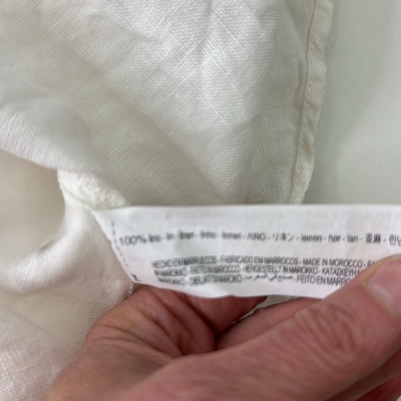 Zara White Linen Sleeveless Tie Front Tank Top - Picture 10 of 10